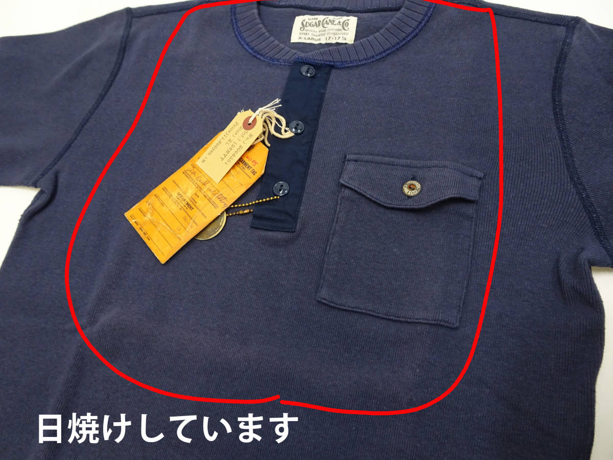 日焼けあり シュガーケーン ヘンリーネック 長袖 Tシャツ フィクションロマンス SC68351 ネイビー (XL) 50%オフ (半額) 送料無料 即決 新品_画像5