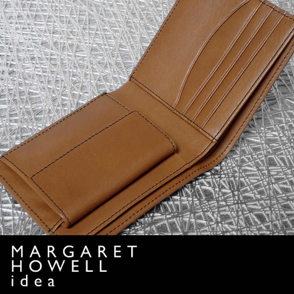 【訳あり】MHL マーガレットハウエル MARGARET HOWELL idea 二つ折り財布 牛革 ブラウン 本物保証_画像4