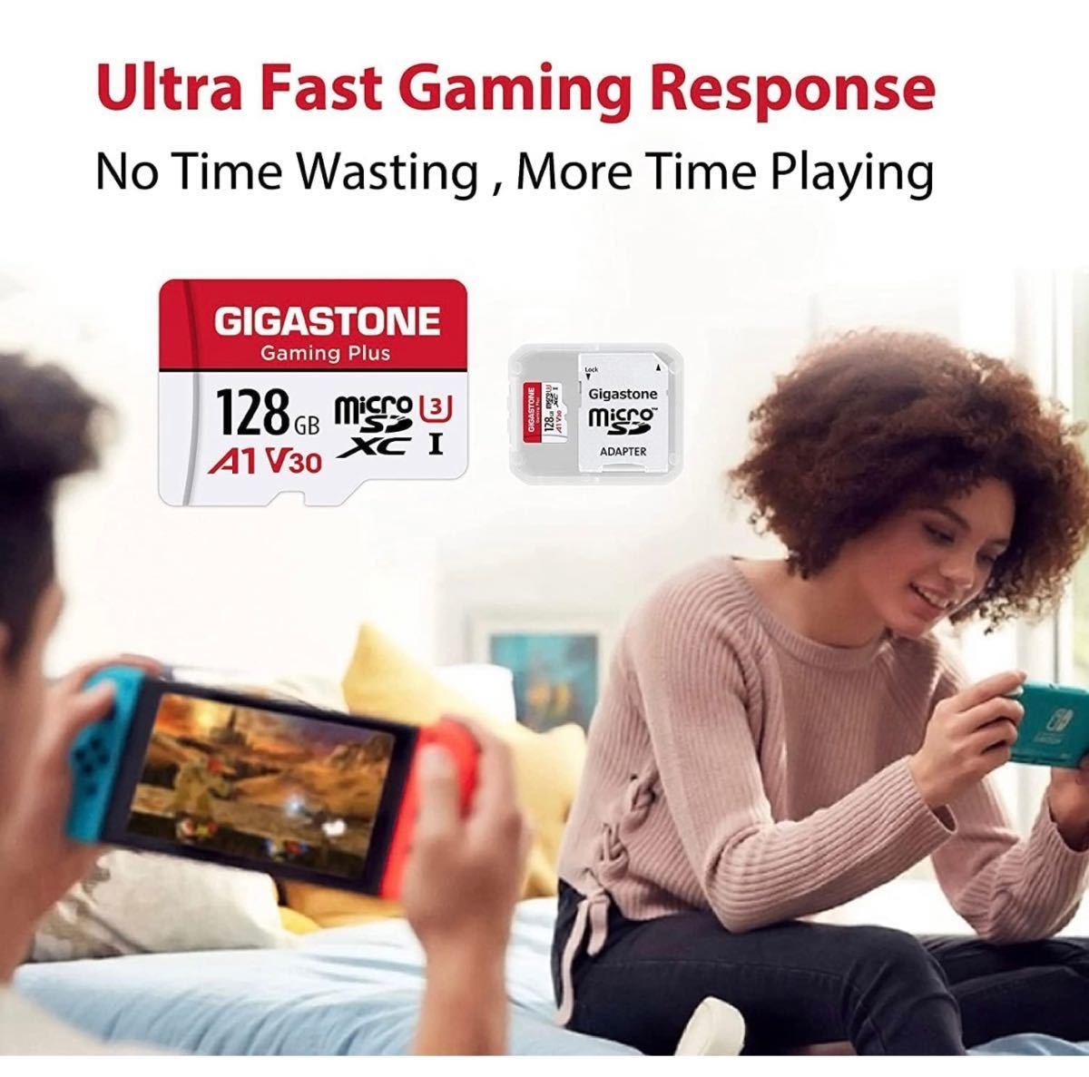 Gigastone マイクロsdカード 128GB Nintendo Switch動作確認済 転送速度100MB/S 高速 Full HD & 4K UHD動画発送無料_画像3