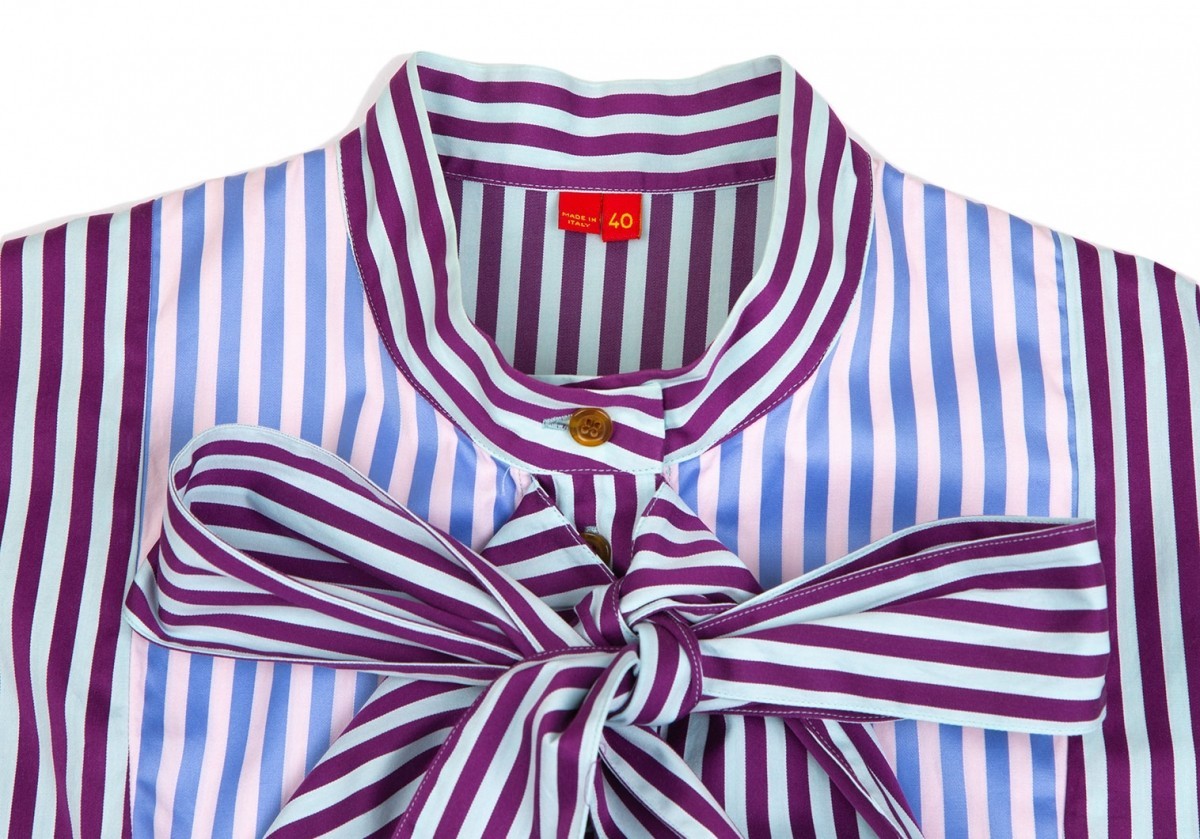  Vivienne Westwood red label stripe front Layered design sleeveless shirt white purple 40