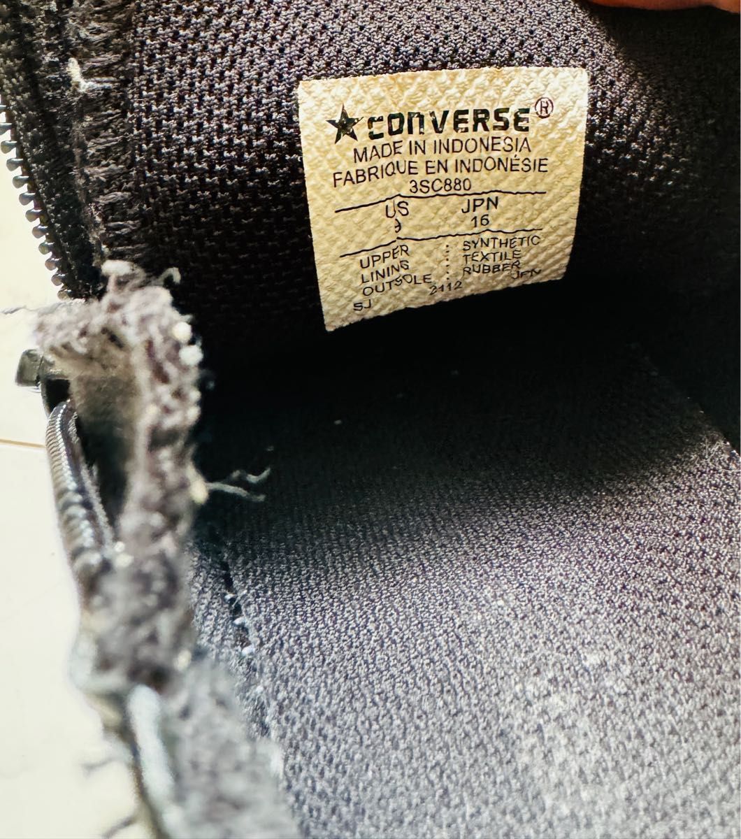 コンバース CONVERSE 合成皮革 ブラック スニーカー 16cm