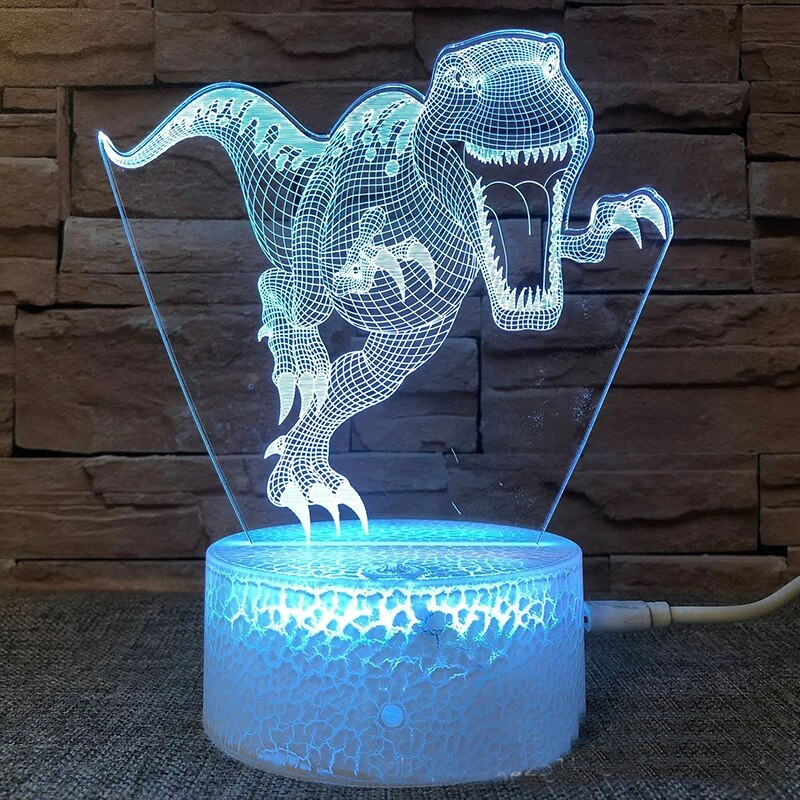 #1328#ju lachic world 3D LED лампа динозавр Night свет ... оборудование орнамент 7 цвет. иллюминация ( модель A~F)