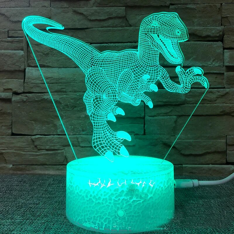 #1328#ju lachic world 3D LED лампа динозавр Night свет ... оборудование орнамент 7 цвет. иллюминация ( модель A~F)