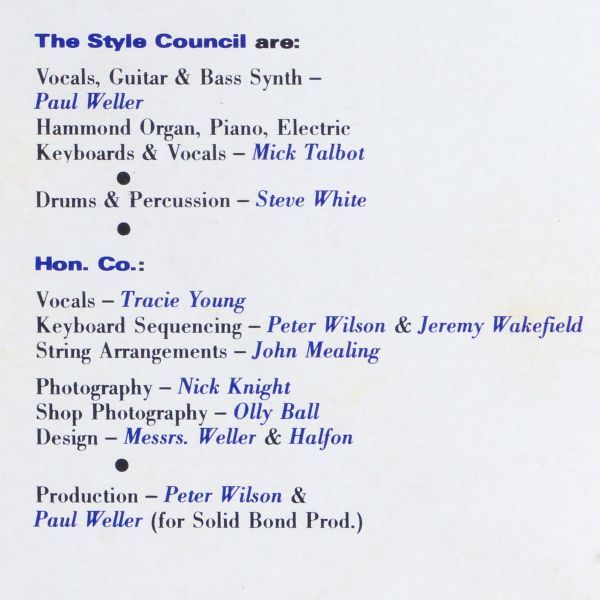 ■The Style Council（スタイル・カウンシル）｜Boy Who Cried Wolf / Our Favourite Shop(Club Mix) 他 ＜12' 1985年 オランダ盤＞4曲入り_画像4