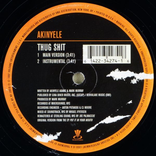 ■Akinyele（アキネリ）｜Thug Ness / Thug Shit ＜12' 1997年 US盤＞_画像2