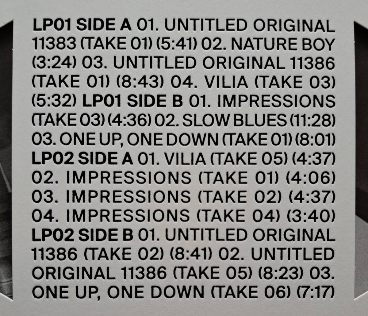 EU盤2LP◎John Coltrane『Both Directions At Once:The Lost Album Delux Edition』 Impulse! Verve UMe ジョン・コルトレーン 64891J_収録曲目