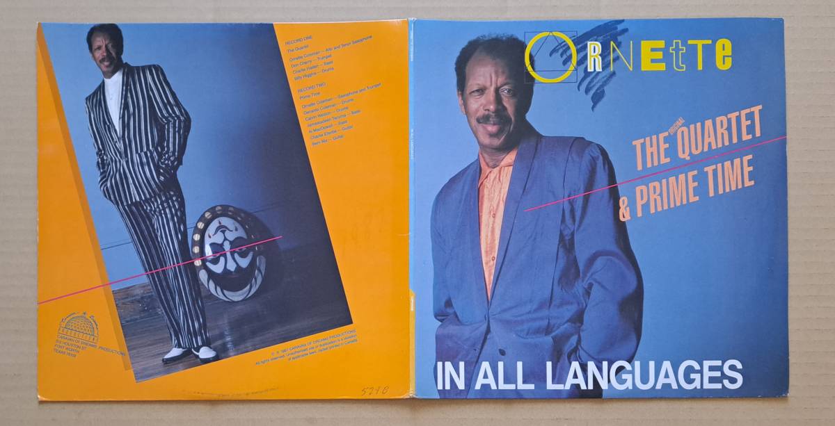 US盤LP2枚組◎Ornette The Original Quartet & Prime Time『In All Languages』CDP85008 Ornette Caleman オーネット・コールマン 64891Jの画像2