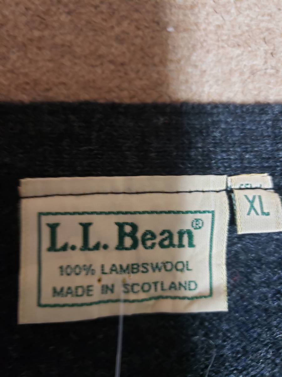 L.L.Bean エルエルビーン セーター ニット カーディガン ヴィンテージ USED 黒 XL (スウェット)_画像3
