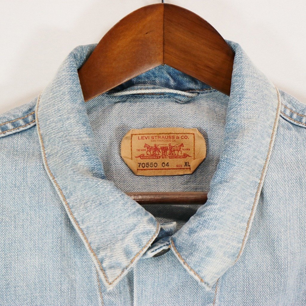 Levi's リーバイス 70550 Gジャン デニムジャケット アメカジ ライトブルー (メンズ XL) 中古 古着 O4976_画像3