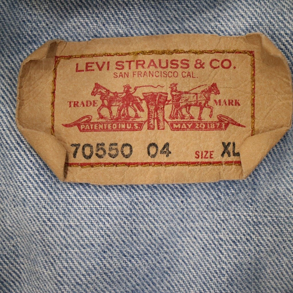 Levi's リーバイス 70550 Gジャン デニムジャケット アメカジ ライトブルー (メンズ XL) 中古 古着 O4976_画像9