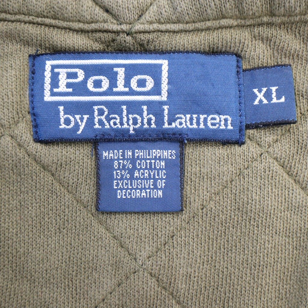 Polo by Ralph Lauren ポロバイラルフローレン ハーフジップ 切り替え スウェット トレーナー TALON レッド (メンズ XL) 中古 古着 O5156_画像6
