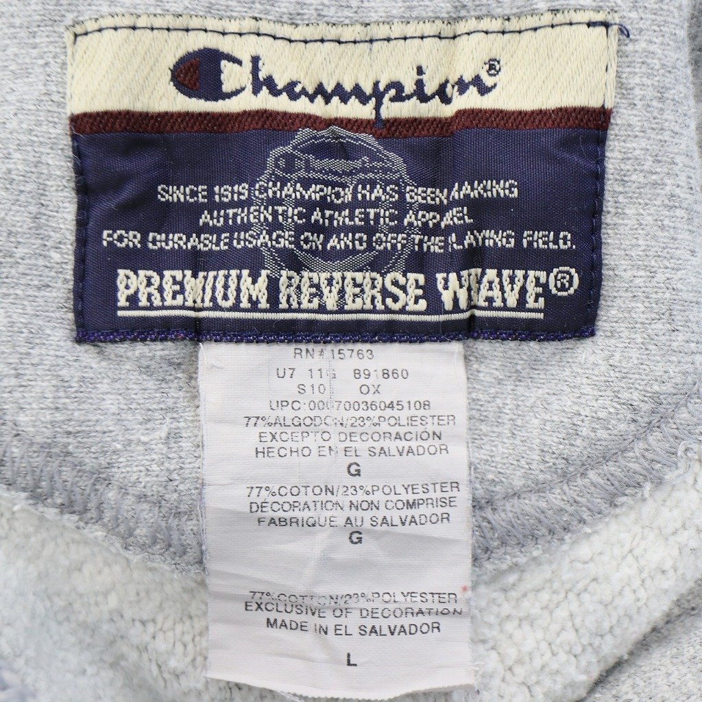 Champion チャンピオン プレミアムリバースウィーブ NFL アトランタ・ファルコンズ パーカーフーディー グレー (メンズ L) 中古 古着 O5355_画像9