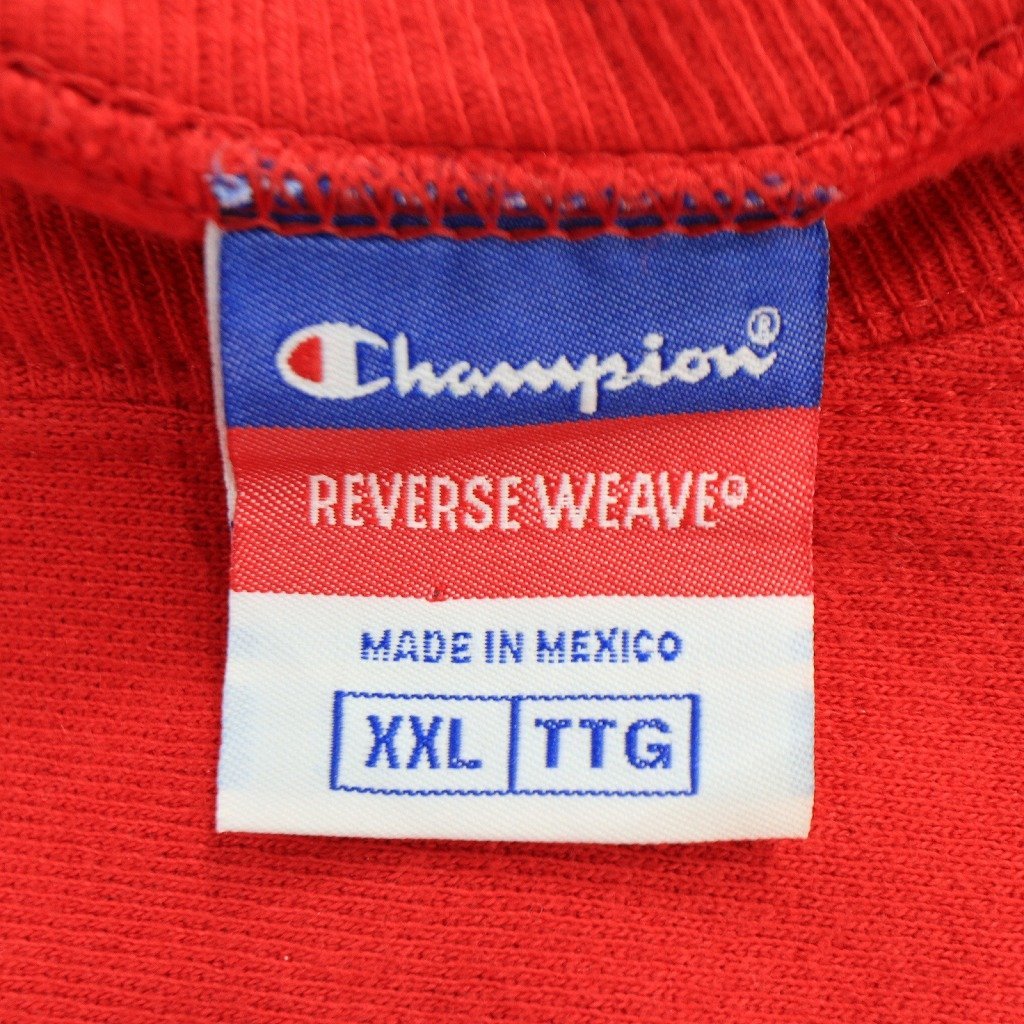 Champion チャンピオン リバースウィーブ スウェット 大きいサイズ カレッジ WISCONSIN レッド (メンズ XXL) 中古 古着 O5470_画像9