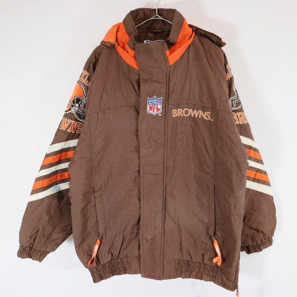 SALE/ 90年代 STARTER スターター NFL クリーブランド・ブラウンズ スタジアムジャケット スタジャン 防寒 ブラウン (メンズ S) N6326