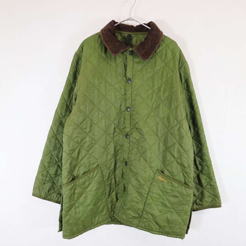 SALE/ Barbour バブアー LIDDESDALE リッズデール キルティングジャケット ヨーロッパ古着 襟コーデュロイ グリーン (メンズ L) N6560の画像1