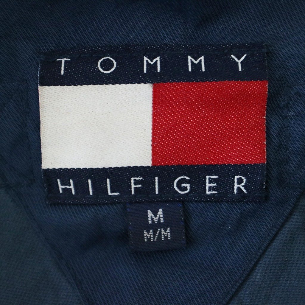 SALE/ 90年代 TOMMY HILFIGER トミーヒルフィガー ナイロン ジャケット 防寒 ストリート ラグランスリーブ ネイビー (メンズ M) N7088_画像10