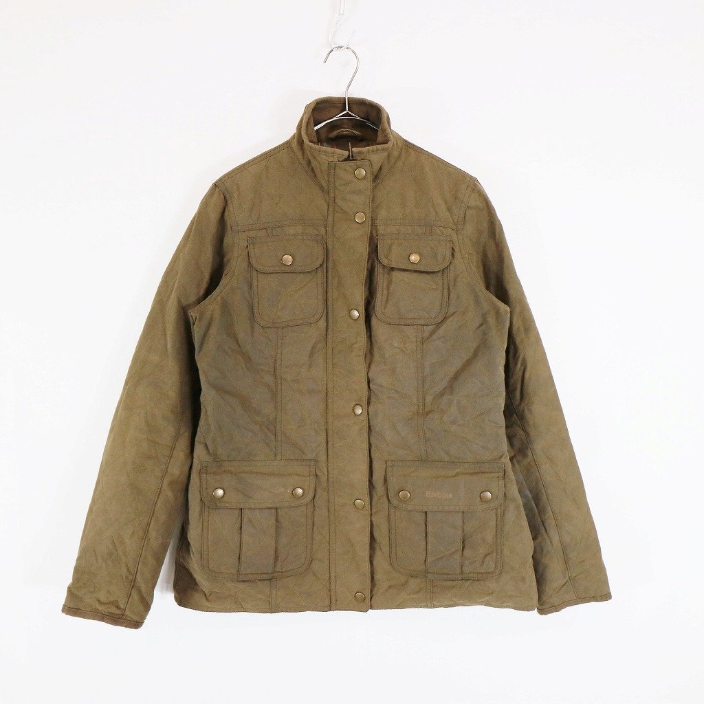 SALE/ イングランド製 Barbour バブアー QUITED UTILITY オイルドジャケット 防寒 防風 ヨーロッパ古着 オリーブ (メンズ UK12) N7020_画像1