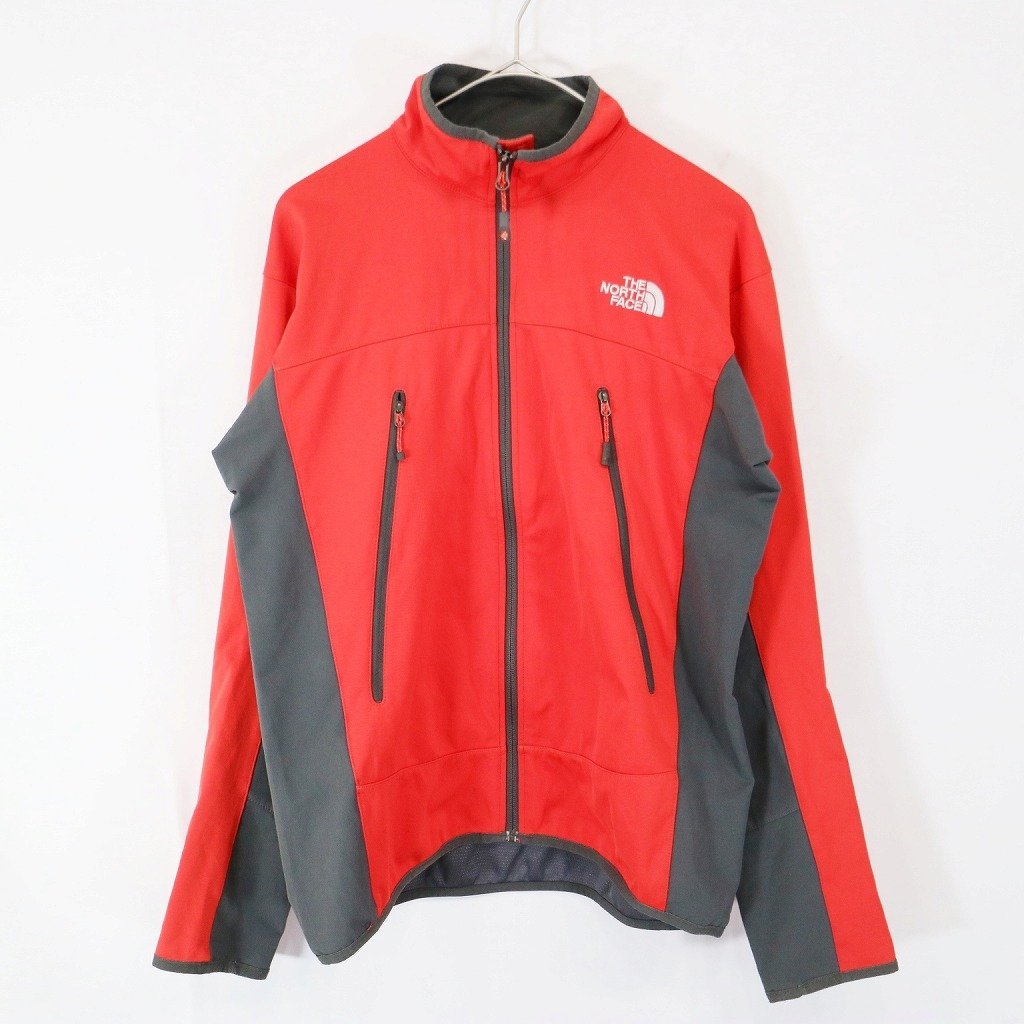 SALE/ THE NORTH FACE ノースフェイス SUMMIT SERIES ソフトシェルジャケット アウトドア キャンプ アウター レッド (メンズ S) N7610_画像1