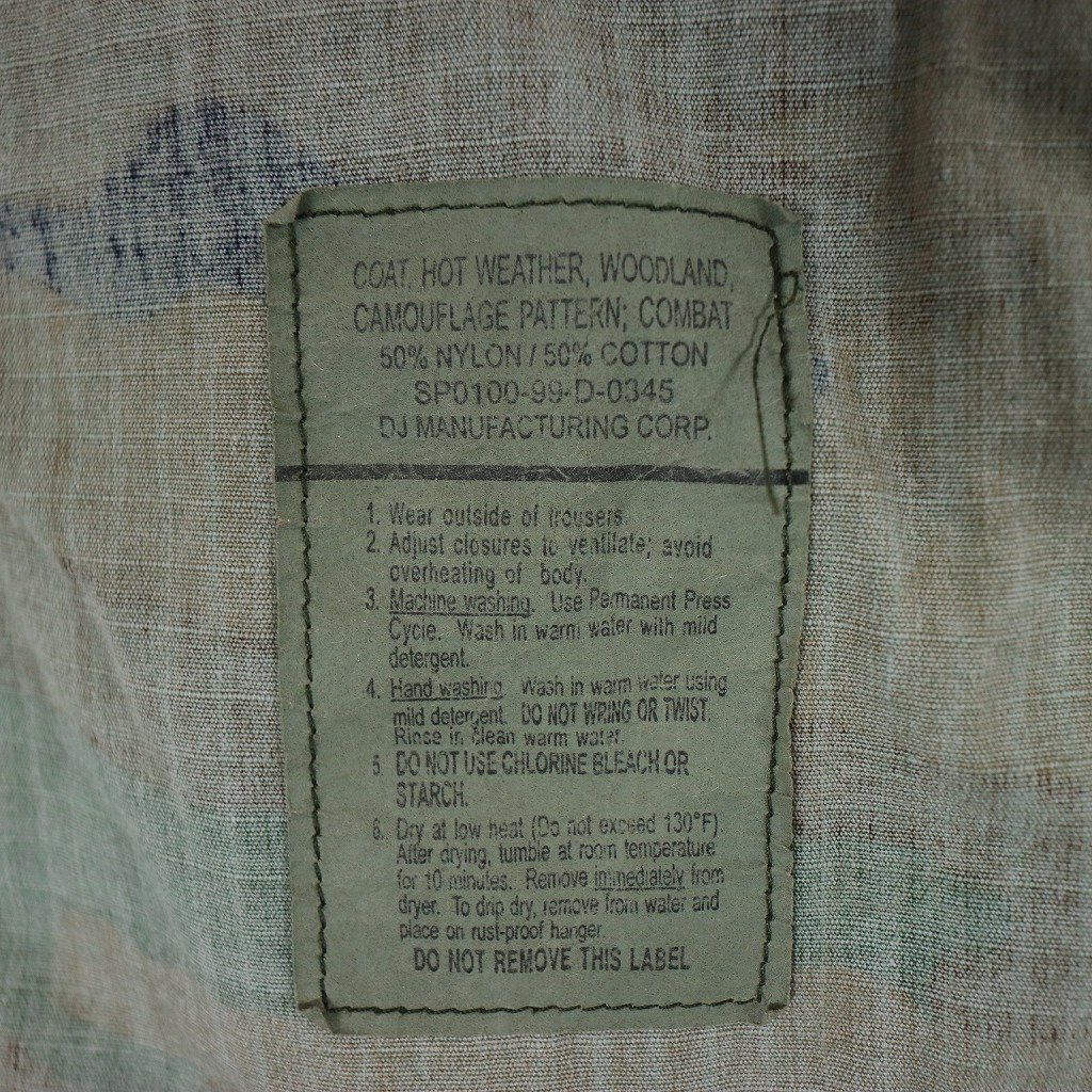 SALE/ 90年代 米軍実物 U.S.ARMY ユーティリティシャツ ミリタリー ウッドランドカモ (メンズ MEDIUM-REGULAR) 中古 古着 N8870_画像10