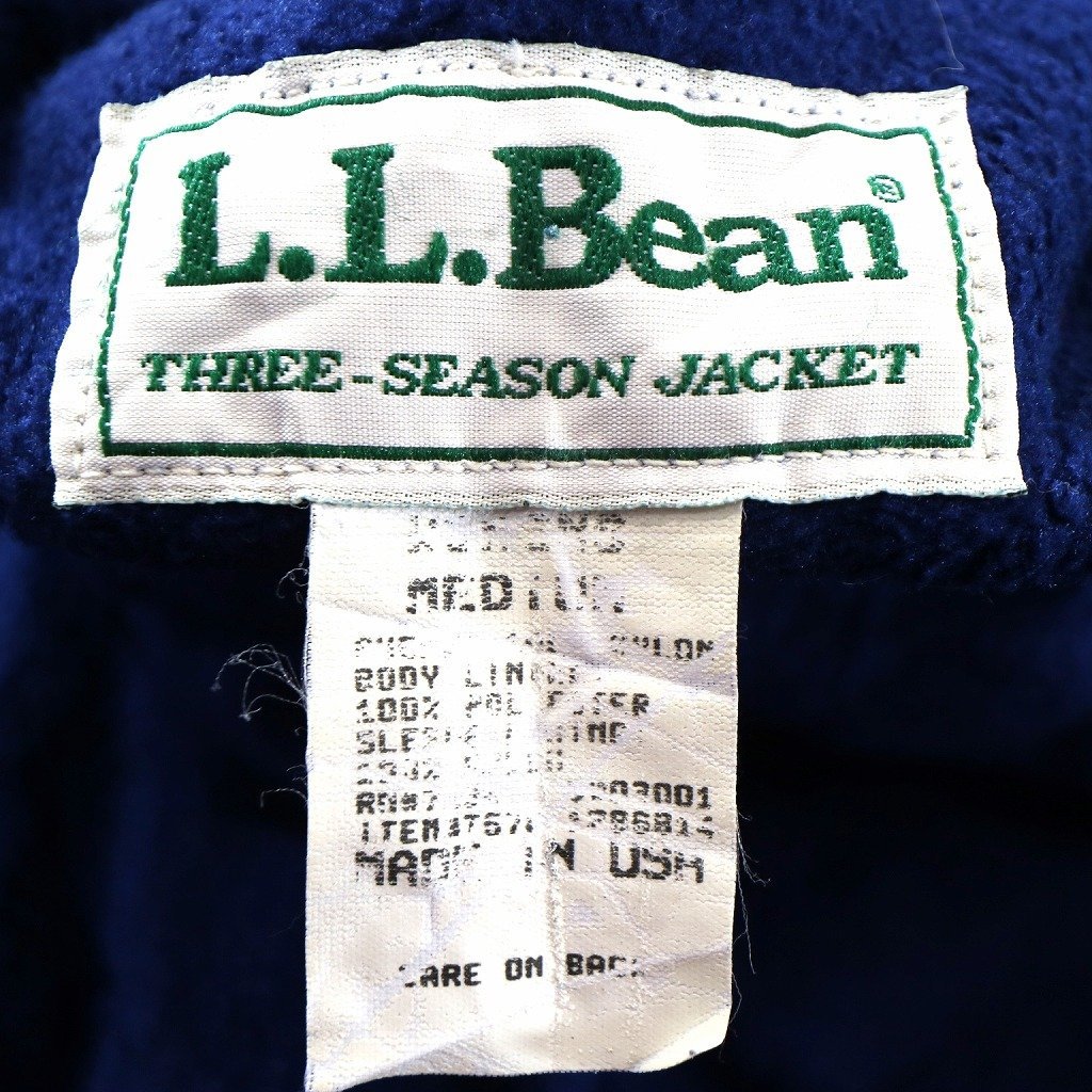 SALE/ 90年代 USA製 L.L.Bean エルエルビーン THREE SEASON JACKET ナイロンジャケット アウトドア レッド (メンズ MEDIUM) N9603_画像7
