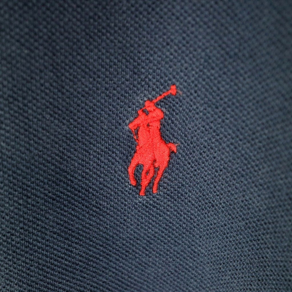 SALE/ Polo by Ralph Lauren ポロバイラルフローレン 半袖 ポロシャツ 刺繍 アメカジ ワンポイントロゴ ネイビー (メンズ XL) O0504_画像5