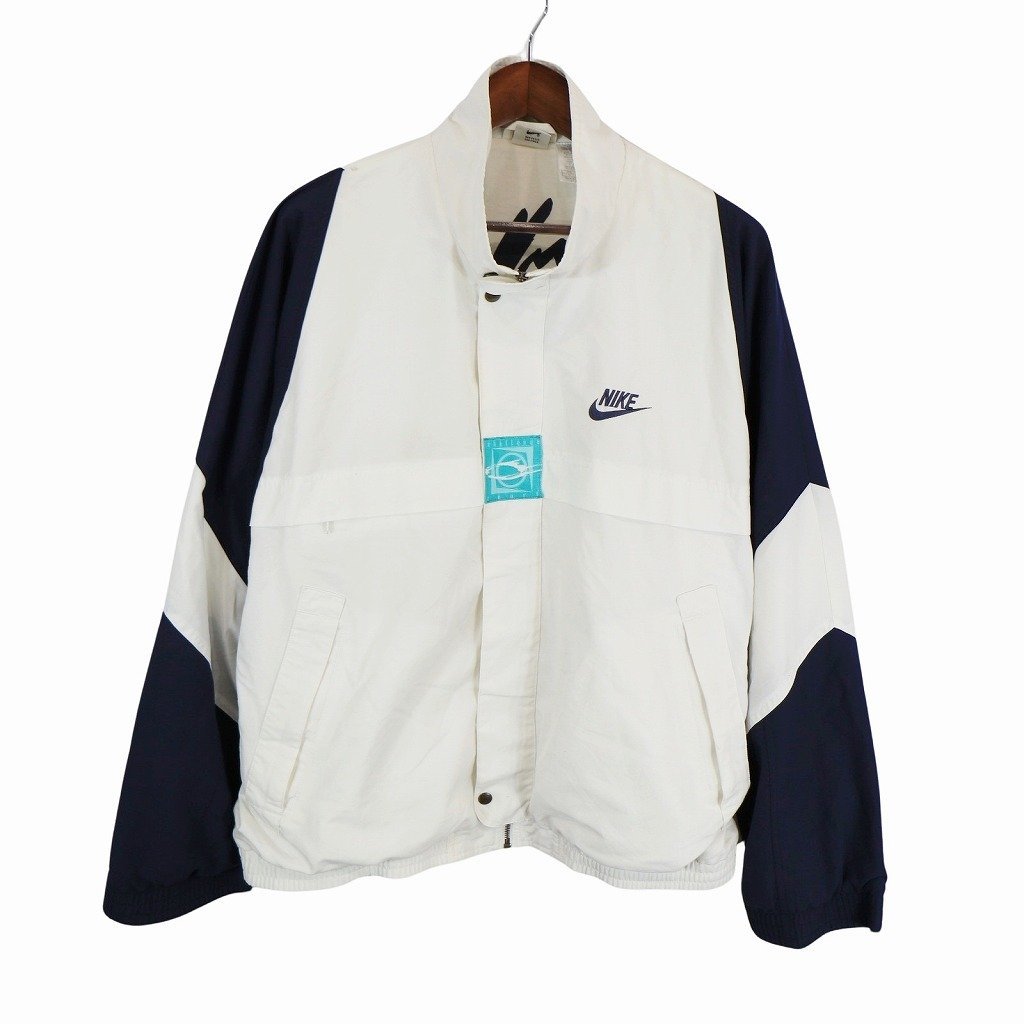 90年代 NIKE ナイキ チャレンジコート 防寒 刺繍 ホワイト (メンズ XL) 中古 古着 O7490_画像1