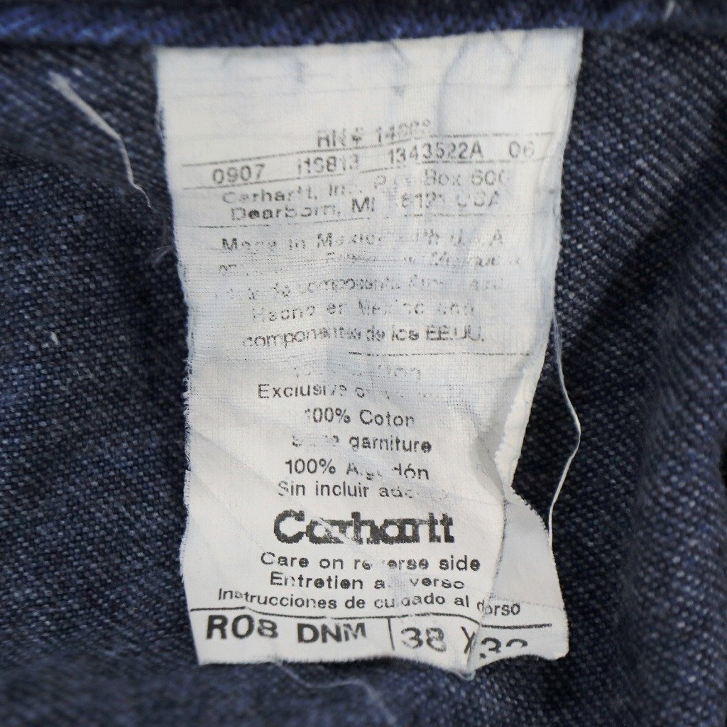 Carhartt カーハート オーバーオール 大きいサイズ ワーク ブルー (メンズ 38×32) 中古 古着 O7595_画像8