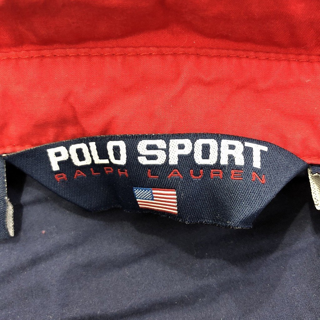 90年代~ POLO SPORTS ポロスポーツ スイングトップ 防寒 大きいサイズ 刺繍 ネイビー (メンズ XXL) 中古 古着 O8347_画像8