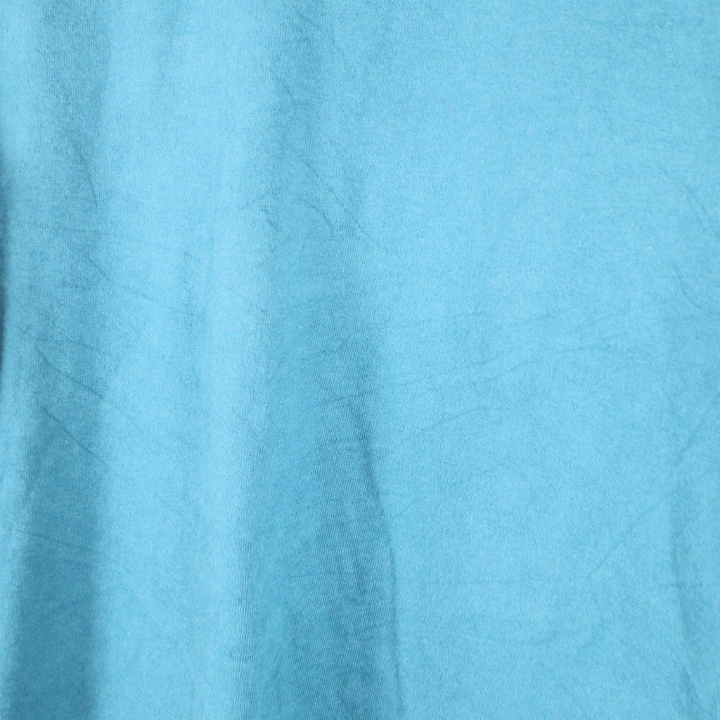 90年代 USA製 FRUIT OF THE LOOM フルーツオブザルーム 無地 長袖Ｔシャツ シングルステッチ ブルー (メンズ XL) 中古 古着 O7152_画像4