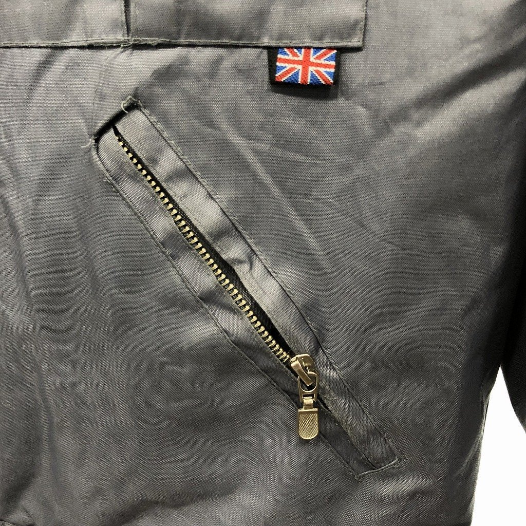 イングランド製 Belstaff ベルスタッフ ナイロン シングルライダース ジャケット 防寒 バイクウェア グレー (メンズ L) 中古 古着 O8482_画像6