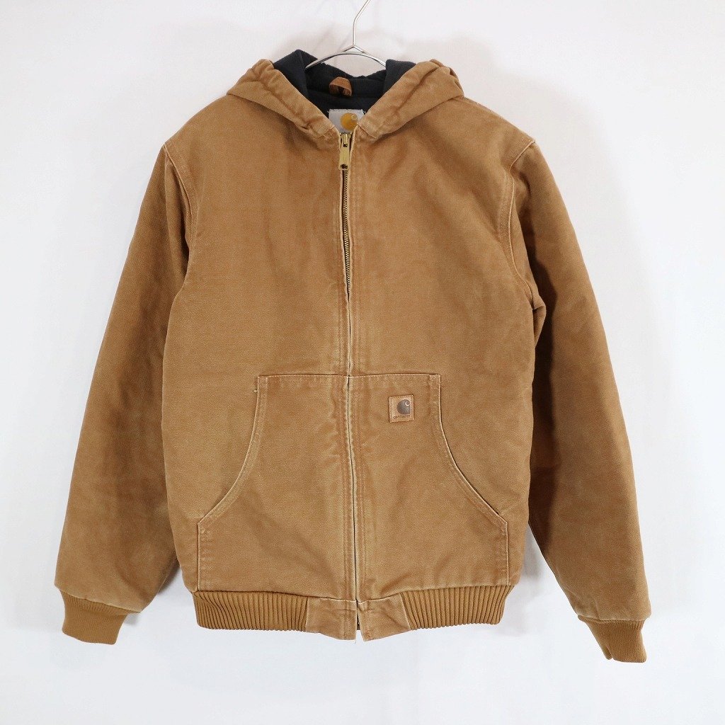 Carhartt カーハート アクティブ ジャケット アメカジ アウター 防寒 ダック地 裏地キルティング ブラウン (メンズ XL) 中古 古着 N8102_画像1