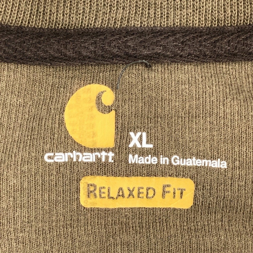 Carhartt カーハート ハーフジップ モックネック スウェット ワーク アメカジ ブラウン (メンズ XL) 中古 古着 O9534_画像8