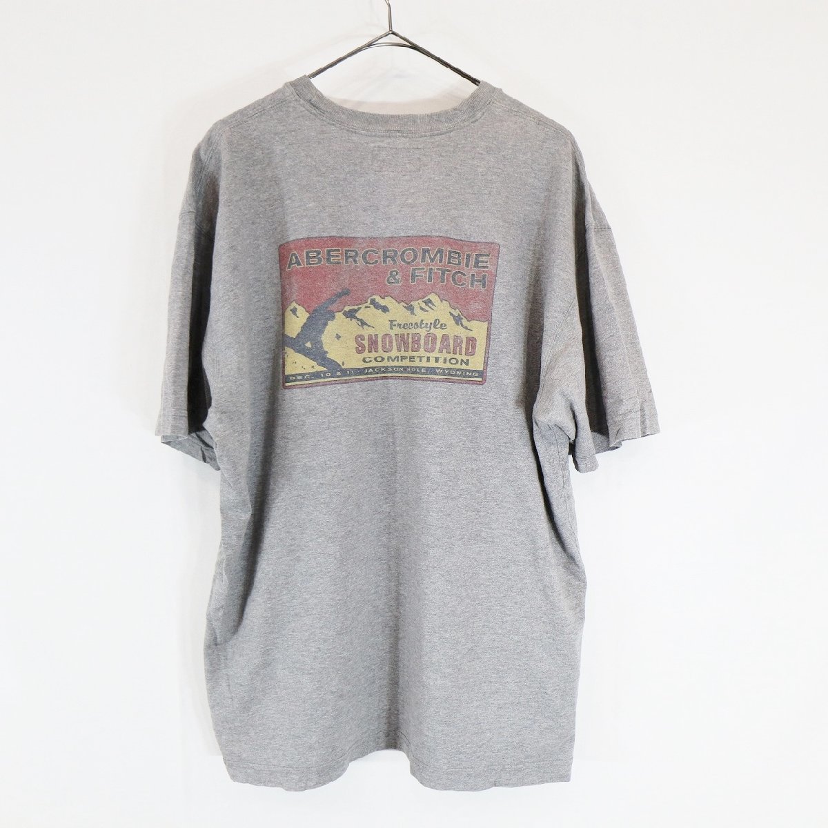 Abercrombie & Fitch アバクロ 半袖 プリント Tシャツ ブランドロゴ 英文字 グレー ( メンズ L ) 中古 古着 N0673_画像2