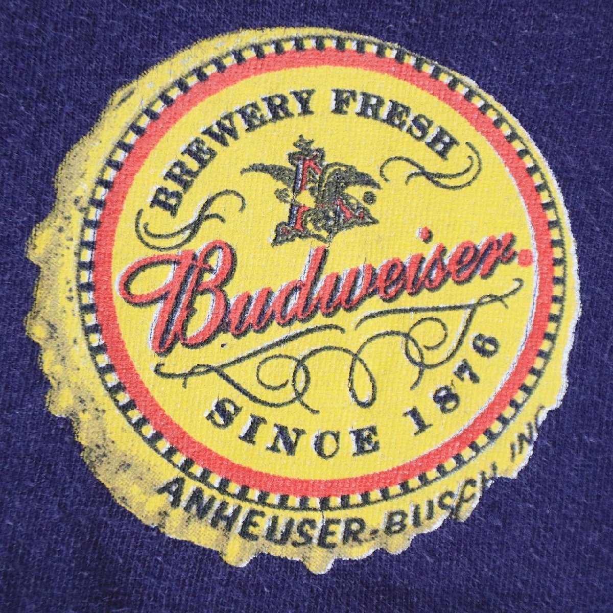 00s USA製 DELTA Budweiser バドワイザー 半袖 プリントTシャツ 企業 ネイビー ( メンズ L ) 中古 古着 N1081_画像5