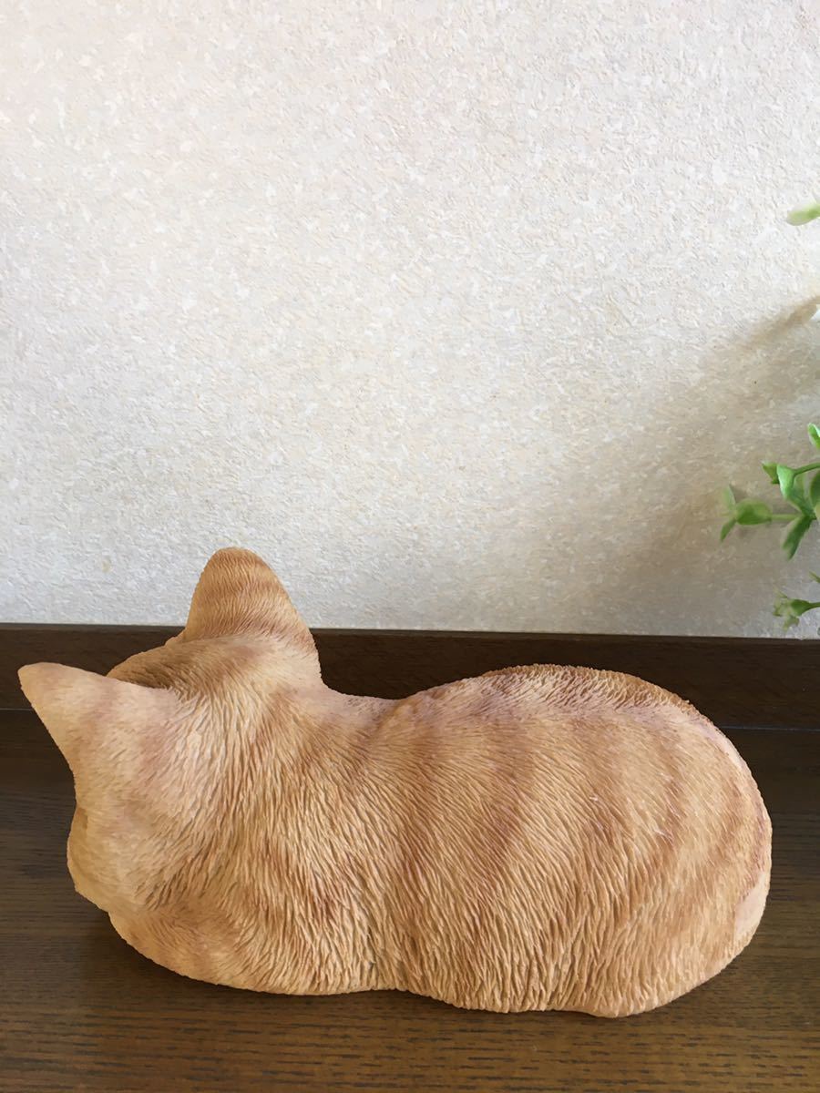 リアルでかわいい猫の置物♪　キャットオーナメント　スモールキャット　居眠り猫 　茶トラ　ネコ　子猫_画像8