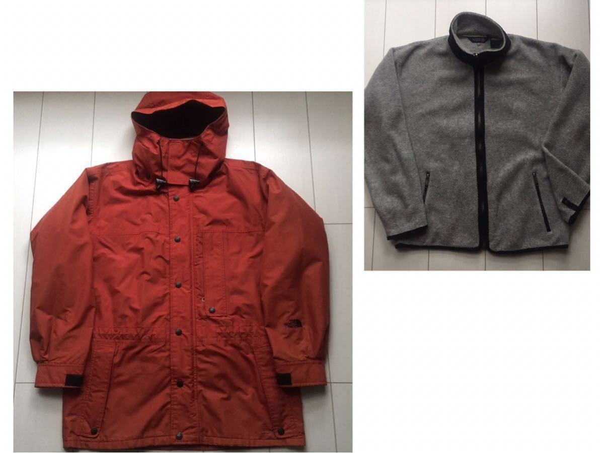 送料無料 80s THE NORTH FACE ゴア GORE-TEX MOUNTAIN JACKET マウンテンパーカー フリース VINTAGE オレンジ orange zip in 3way supreme