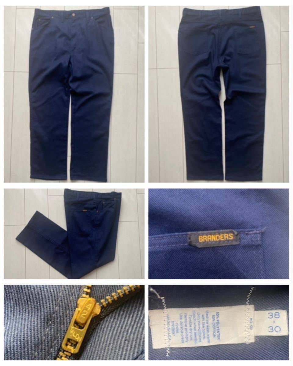 送料無料 70s 80s USA製 未使用 美品 dead stock デッドストック DICKIES BRANDERS ディッキーズ ワーク パンツ NAVY ネイビー 紺 W38 L30