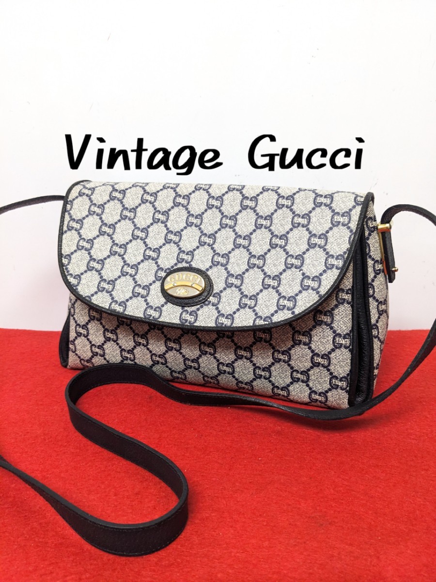 美品 極希少 Gucciプラス ショルダーバッグ GG柄 オールドグッチ