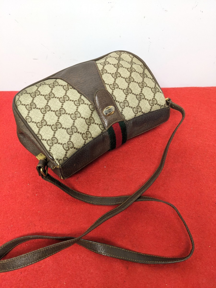 良品 Gucci シェリーライン ショルダーバッグ ポシェット オールドグッチ