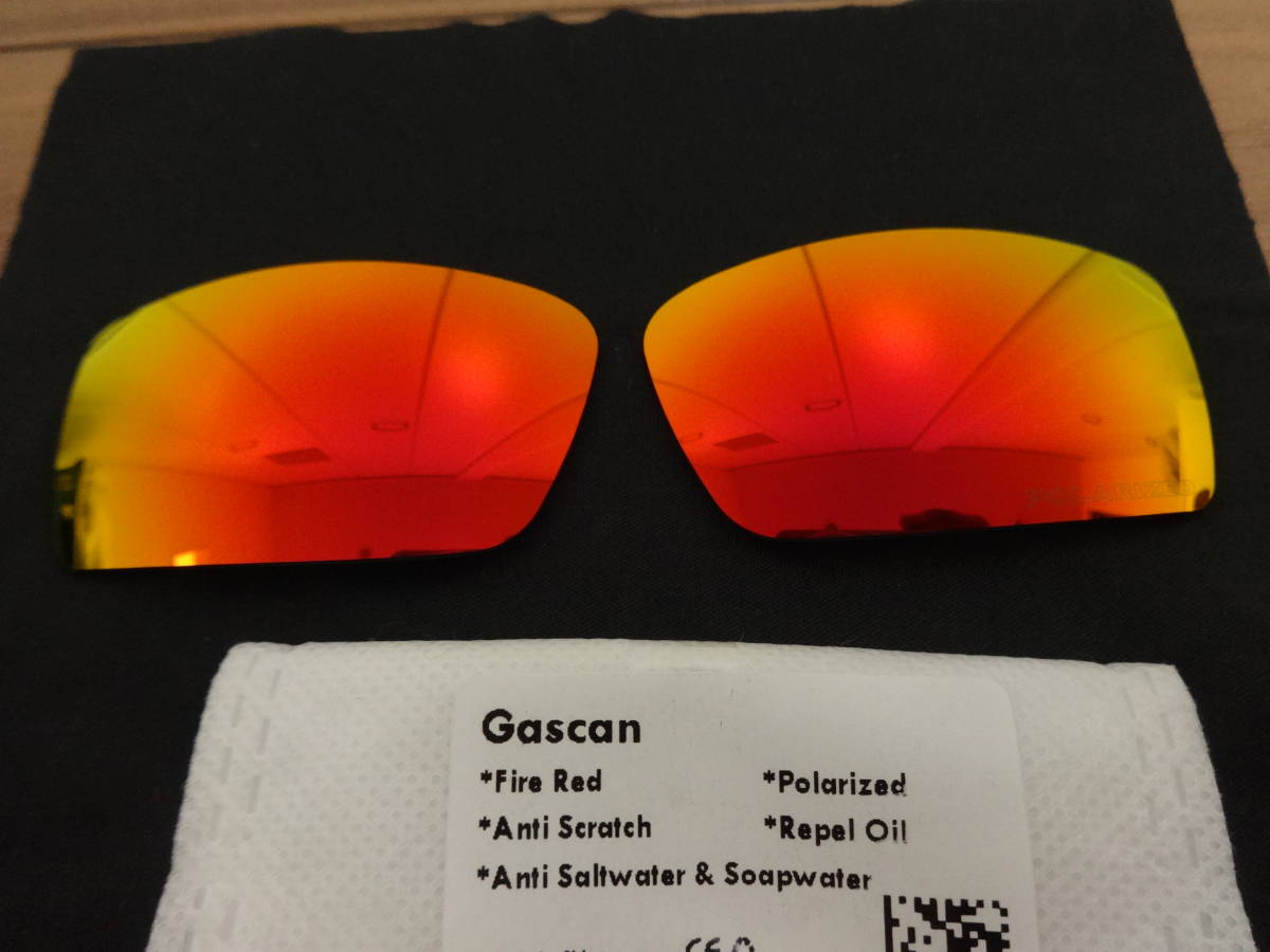 処分価格！POLARIZED刻印入！★オークリー ガスカン用 カスタム偏光レンズ RED Color Polarized 新品 GASCAN_画像1