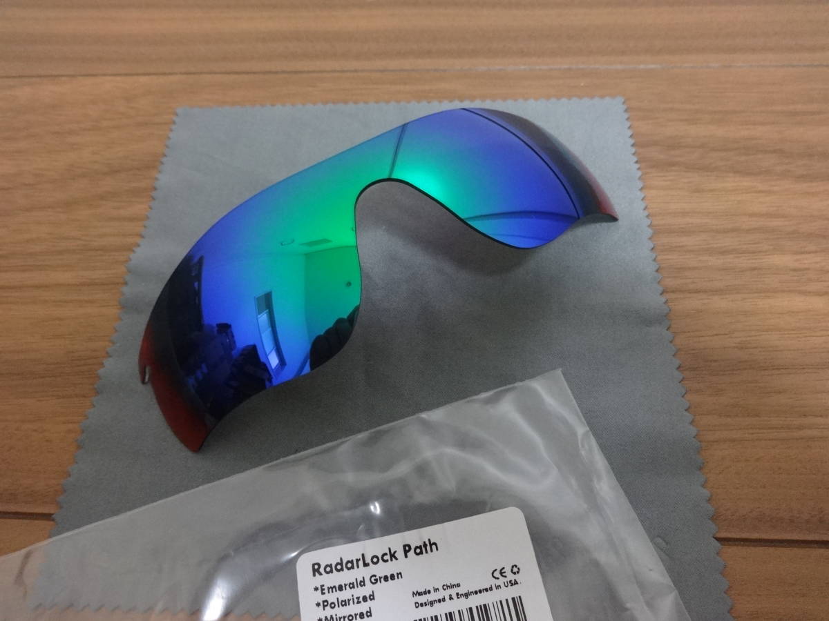 処分価格！！★ オークリー レーダーロックパス用 カスタム偏光レンズ　RadarLock Path Jade Mirror Coat Polarized_画像1