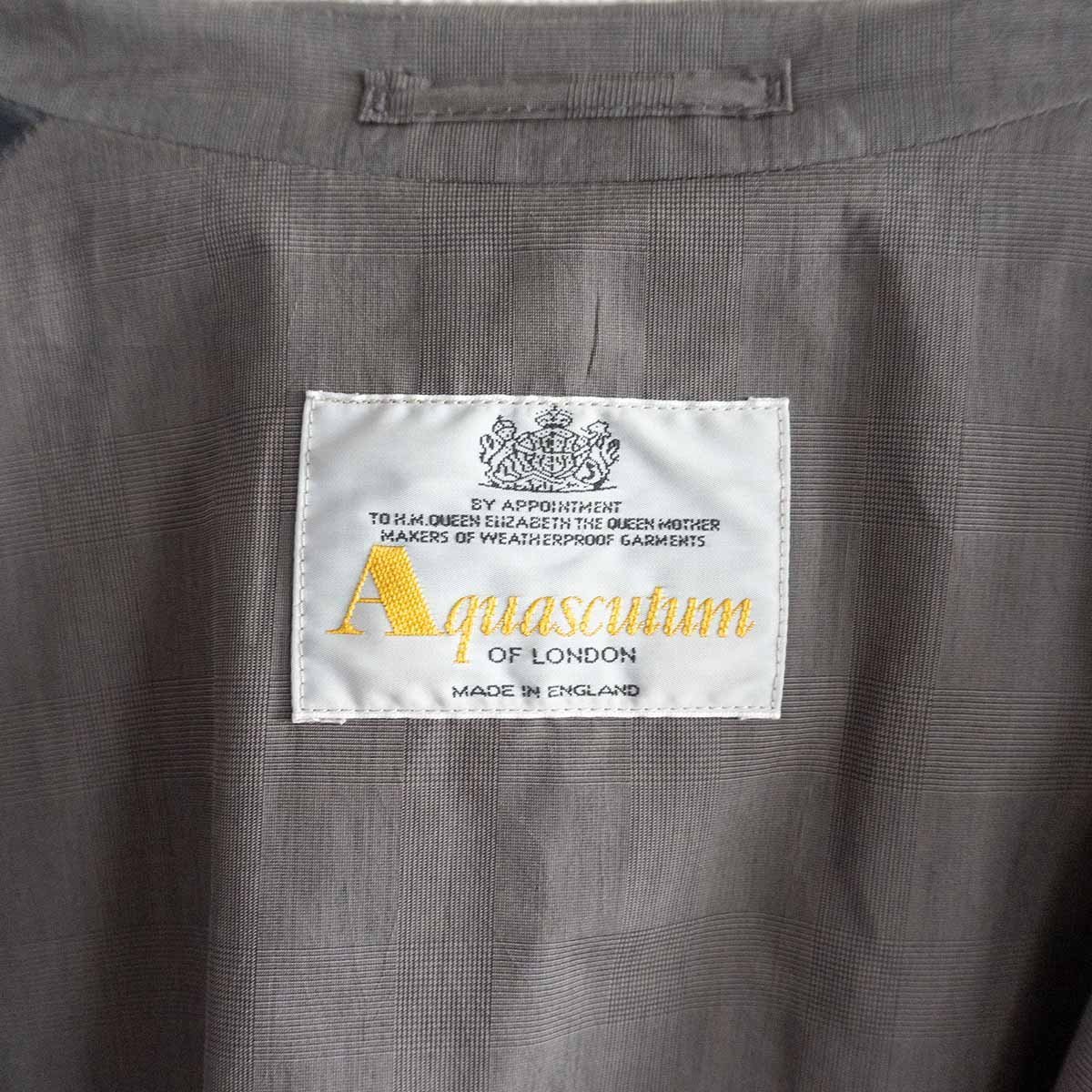 【80s】AQUASCUTUM【グレンチェック バルマカーンコート】イングランド製 チェック ヴィンテージ 2305203_画像5