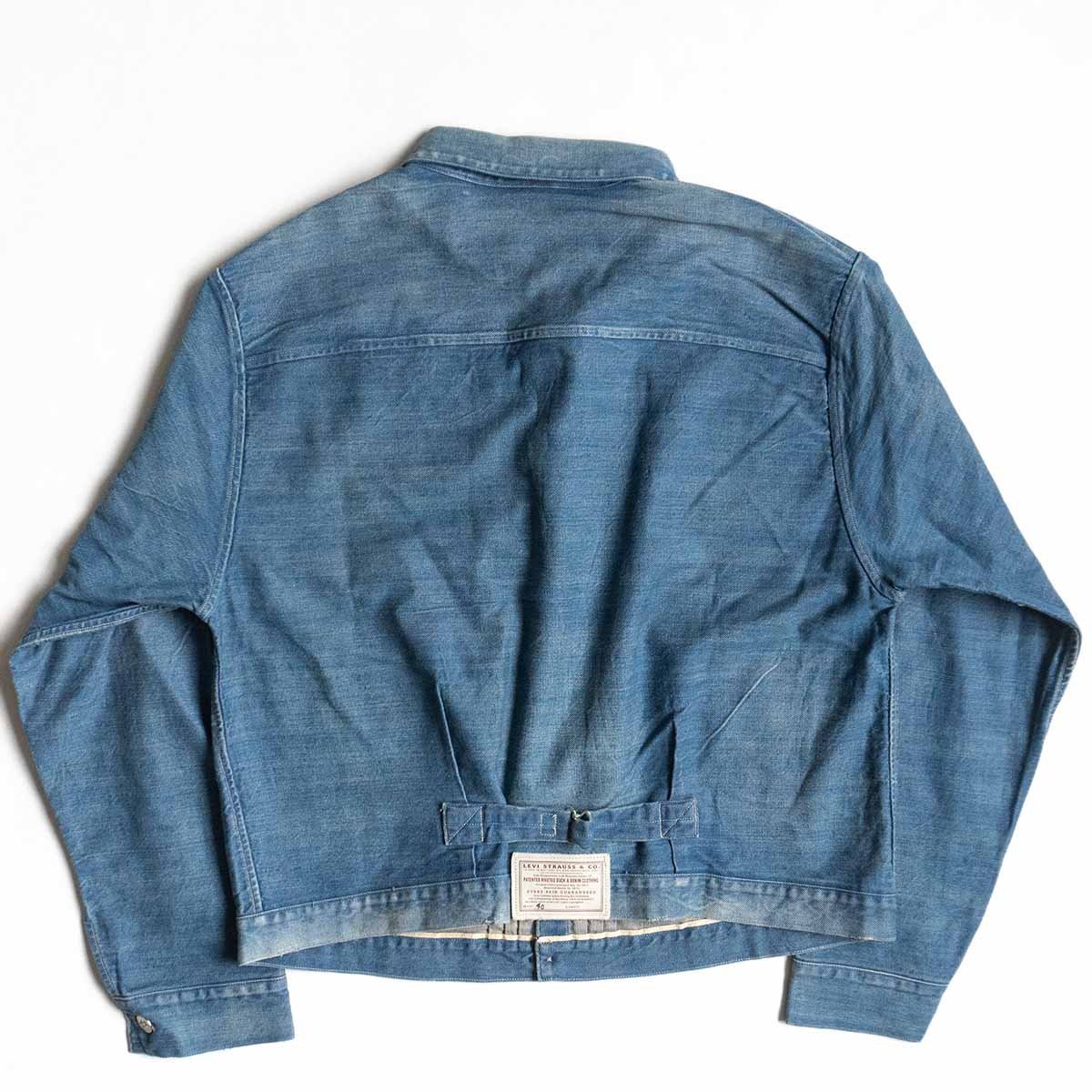 【美品/加工モデル】LEVI'S VINTAGE CLOTHING【1879 トリプルプリーツブラウス】40 デニムジャケット LVC インディゴ y2310104_画像2