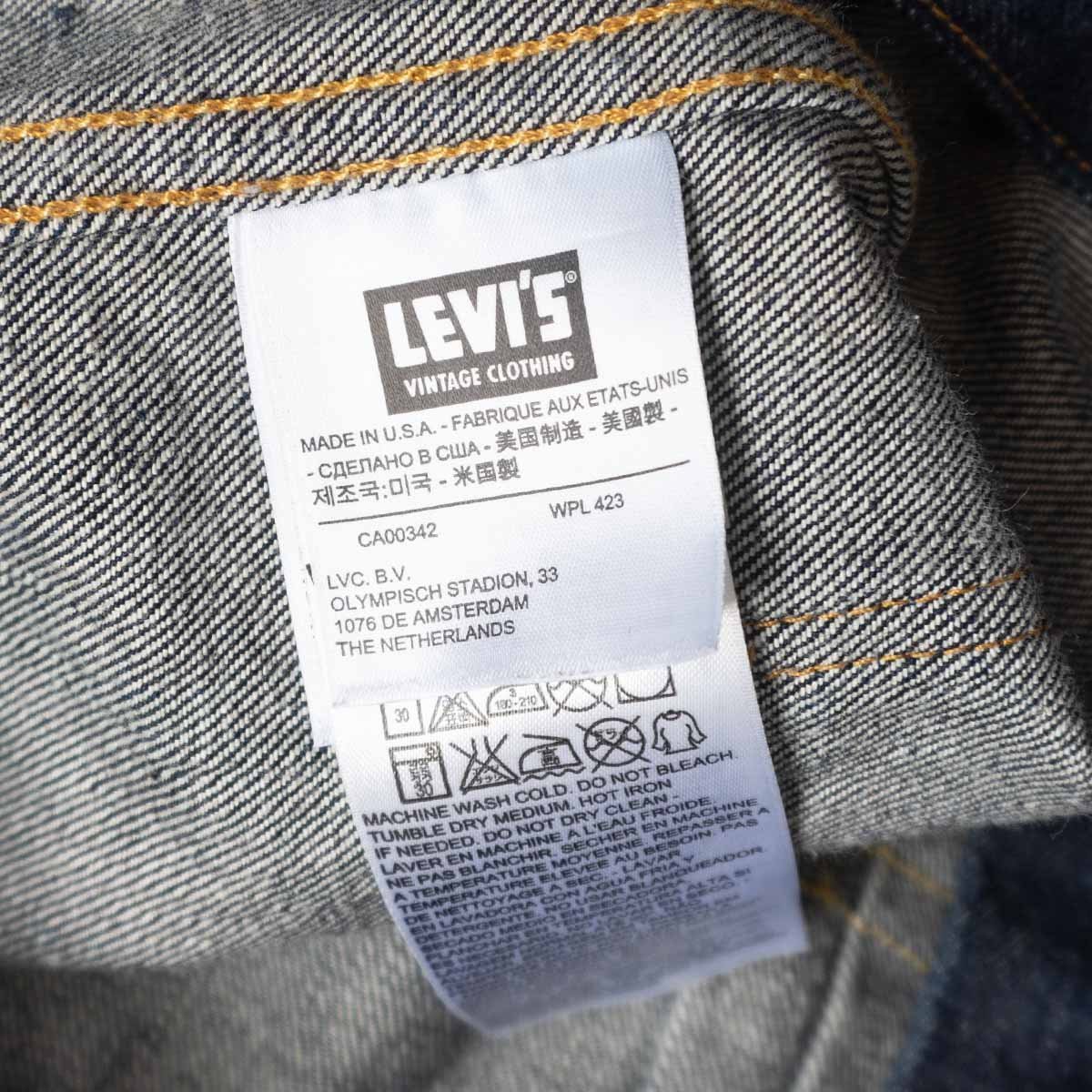 【アメリカ製】 LEVI'S VINTAGE CLOTHING【507XX BIG E デニムジャケット】40 LVC コーンデニム セカンド インディゴ y2310124_画像4