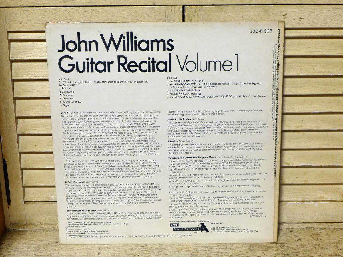 john williams(ジョン・ウィリアムス)～ギター・リサイタルVol.1、英盤「LP」_画像2