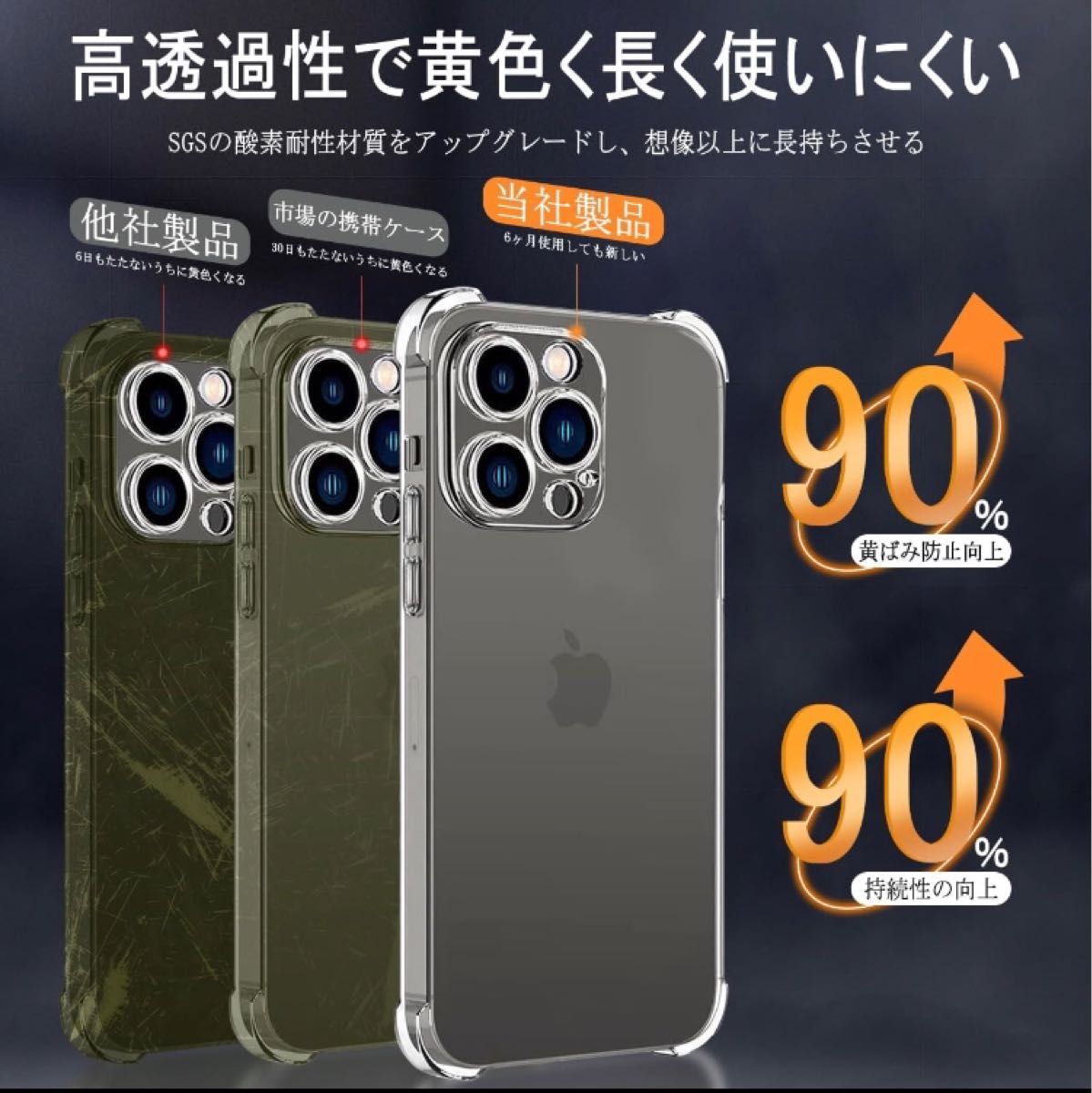 iPhone 15 Pro 用 ケース TPUカバー クリア 耐衝撃  透明  カバー ワイヤレス充電+液晶フィルム