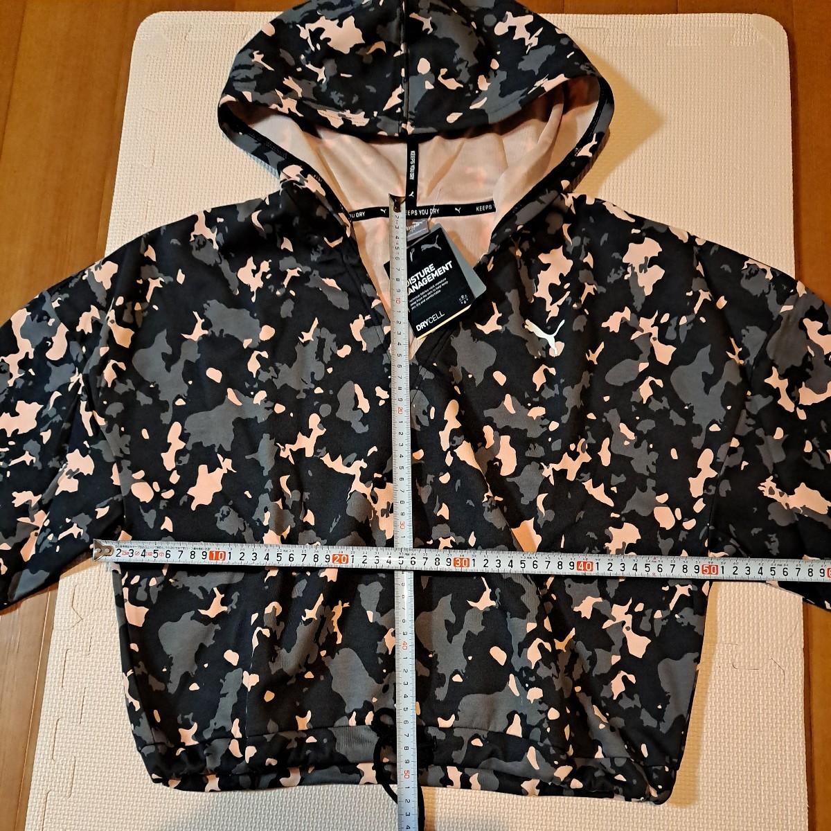 [ tag equipped ]PUMA V neck pull over Parker high waist camouflage pattern RELAXED Fit L size ( bust 84~88, height 162~168) DRYCELL