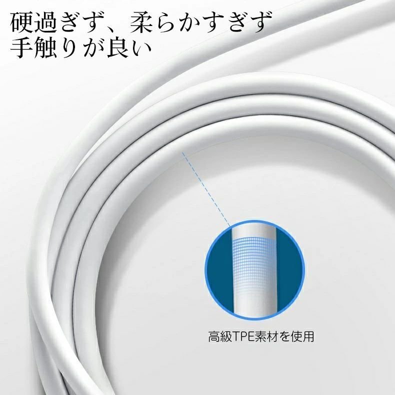 Type-C USB-C ケーブル 60W 3A充電 データ転送 急速充電 PD タイプC Apple ipad macbook スマホ ノートパソコン用 Type C機種対応1M_画像2