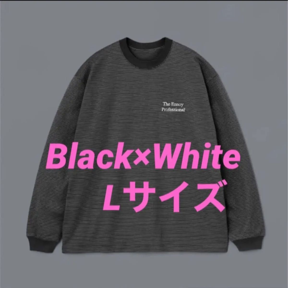 ennoy BORDER T-SHIRTS (BLACK × WHITE) L-