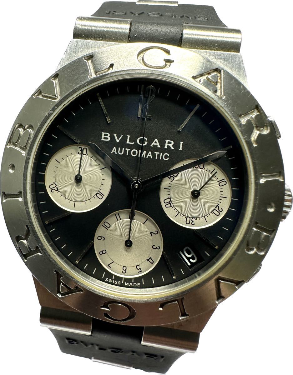 1円〜 Y BVLGARI ブルガリ ディアゴノ スポーツ CH35S メンズ 自動巻き デイト クロノグラフ 時計 11991736